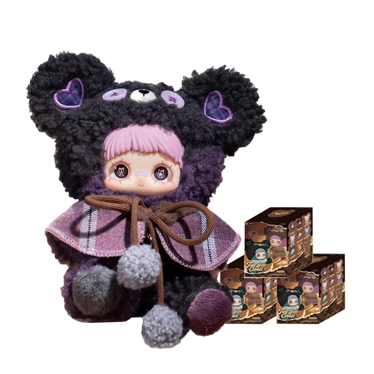MayMei Tiny Bear Cookie Series Blind Box Action Figures Mystery Box Cute Random Toys Birthday Gift Christmas Collectible Toy for Desktop Ornaments, 3 PCS