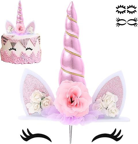Decoración de unicornio para tartas de unicornio, suministros para fiesta de cumpleaños, decoración de pastel de unicornio, decoración de unicornio
