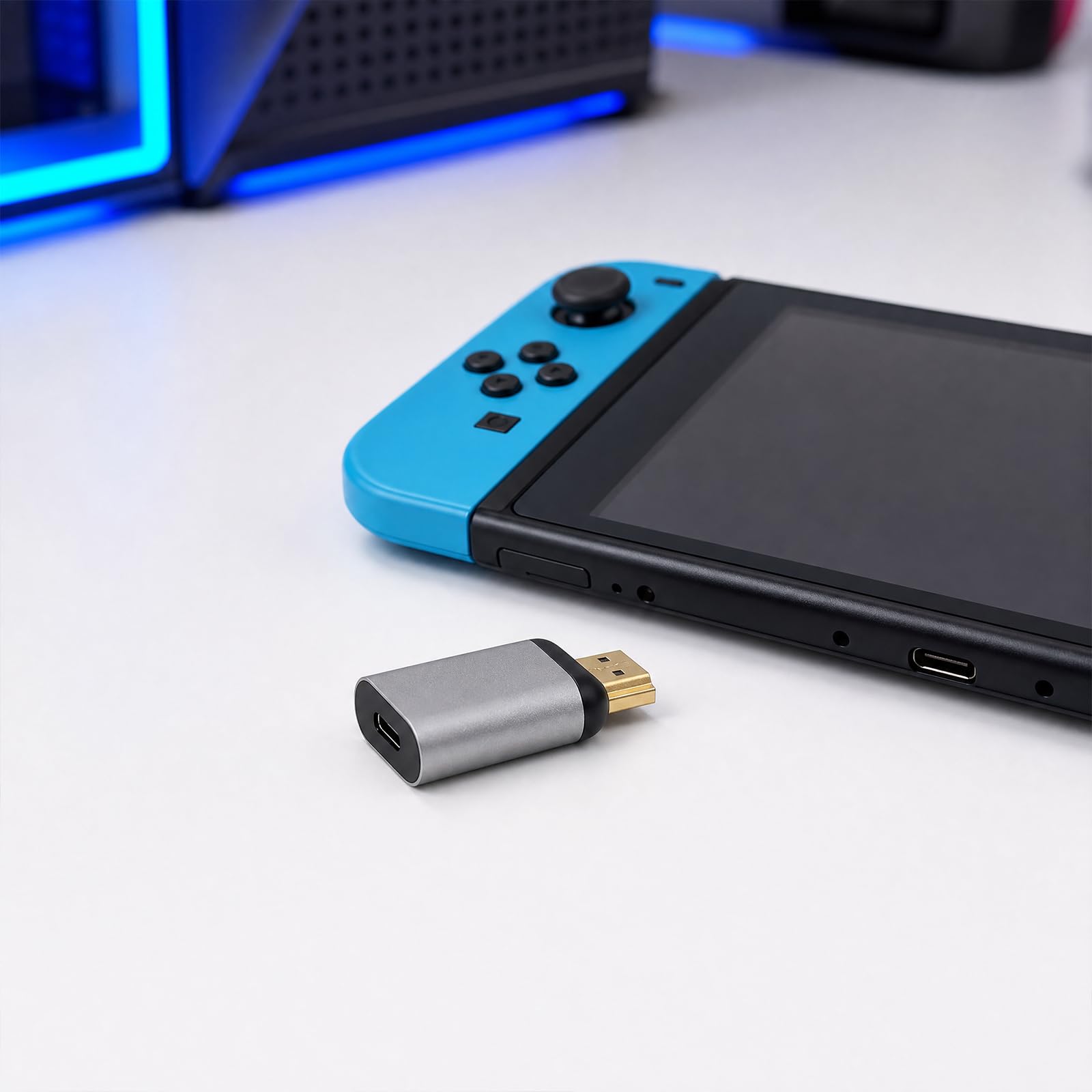 Przejściówka z USB C na HDMI, 4K 60Hz, typ C żeński na HDMI męski, kompatybilna z MacBook, iPad Pro, Samsung Galaxy, Steam Deck, laptop, smartfon, monitor, TV, projektor