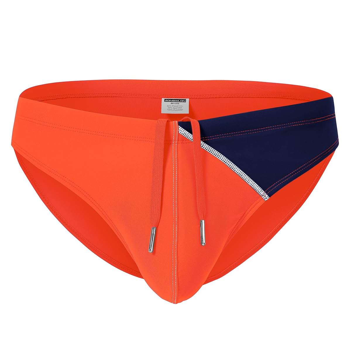 BIATWOWR Adjustable Low Rise Swim Brief with Sexy Bulge Pouch Design