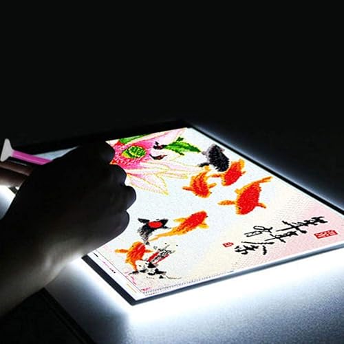 Miniatura 3 de CHICIRIS Caja de luz de brillo ajustable A5, caja de luz LED para trazado, tablero de dibujo artístico, bloc de copia con función de memoria, mesa