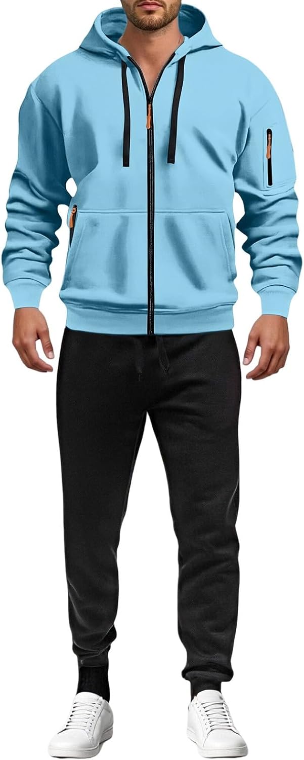 Men's Tracksuits 2 Piece Sets Fall Winter Zip Hoodies Jogging Sweatshirts and Joggers Casual Athletic Sportwear 2025