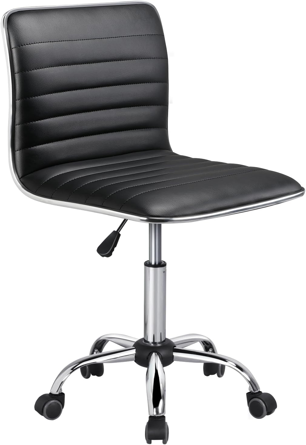 Yaheetech Armless Office Chair Low Back Swivel Computer/Desk/Task Chair Adjustable Makeup Stools on Wheels