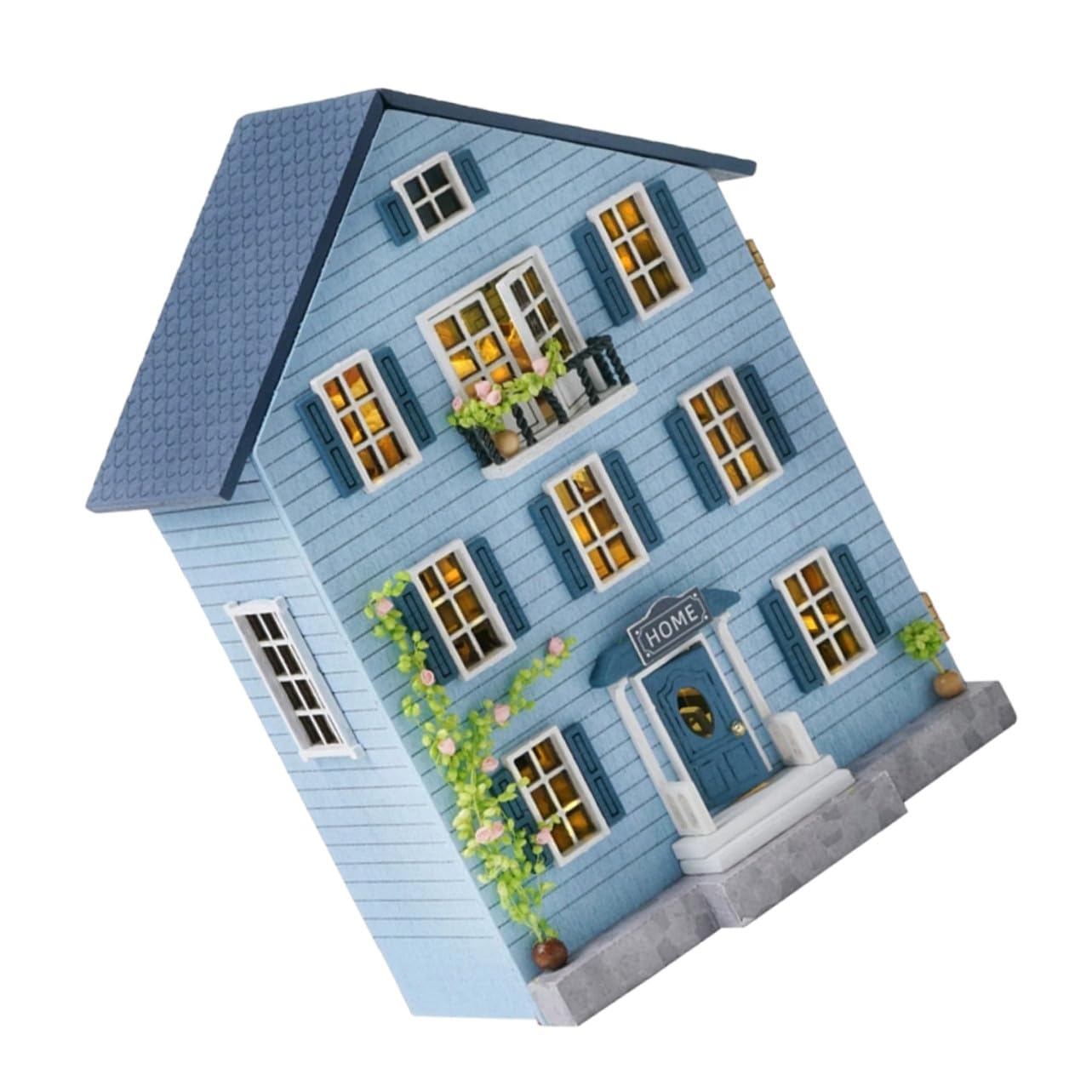 MILISTEN Miniatur Holzhaus Bausatz mit Möbeln DIY Set für Weihnachtsdekoration Handgefertigte Miniaturhäuser Kreatives Bastelset für Weihnachtslandschaft Tragbares Holzmodell für