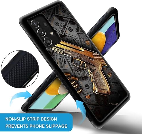 Miniatura 3 de CARLOCA Compatible with Samsung Galaxy A32 4G Case,Gold USA Money Pattern,Ultra Protection Shockproof Soft Silicone TPU Non-Slip Back for Samsung