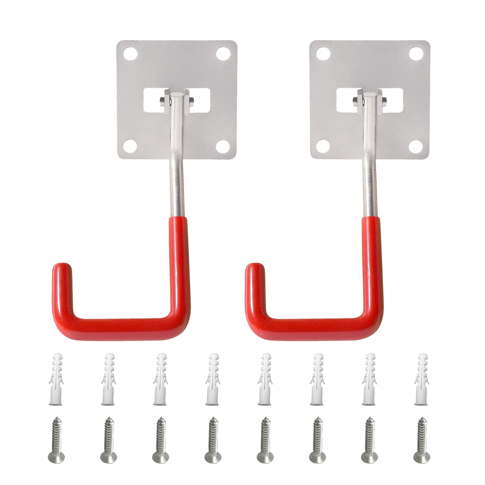 Ganci Garage AUMEL 2 Pezzi - Acciaio Inox Antiscivolo Per Motoseghe E Biciclette Supporti Biciclette Garage - 2