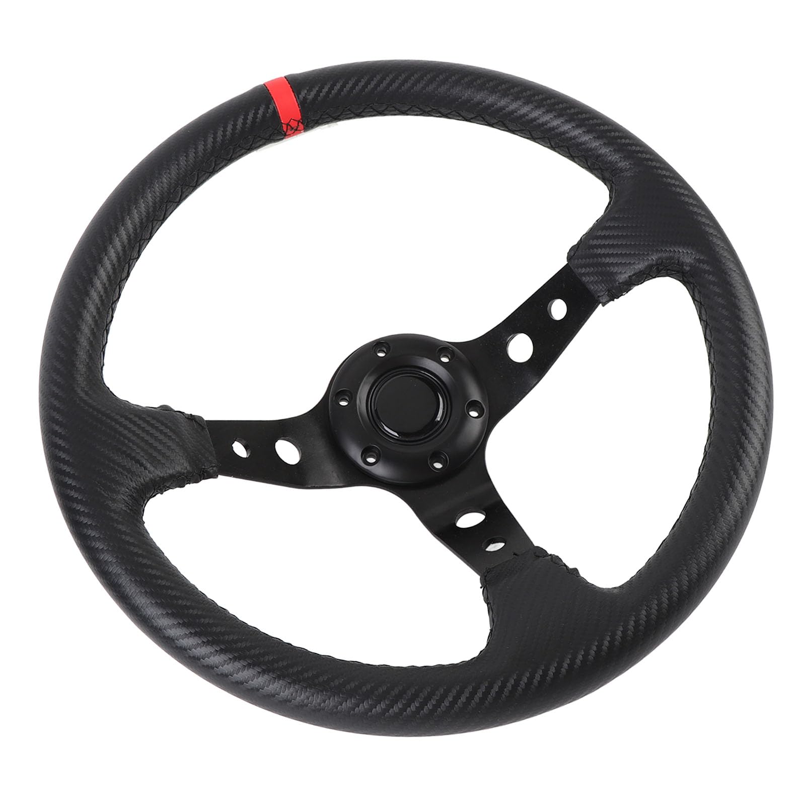 Keenso Kierownica Sportowa PVC Aluminium, Głęboka Kierownica Sportowa