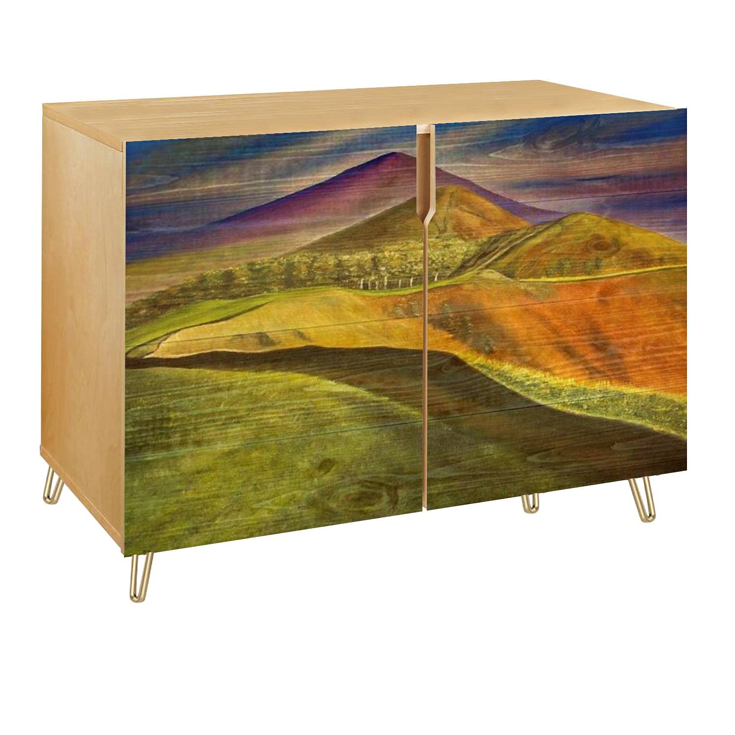 Buy Malvern Hills Worcester Painting Across The top of The Hills Wooden
