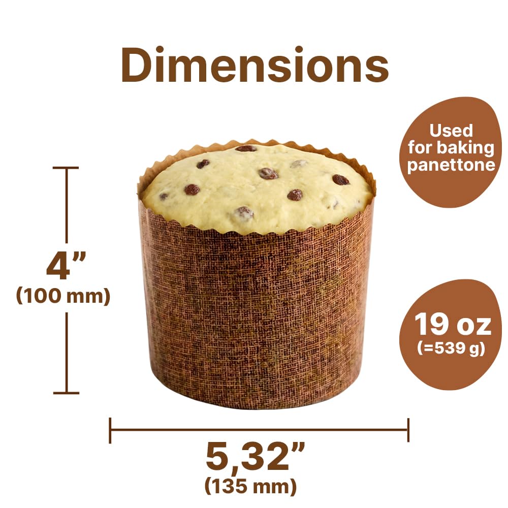 FAH FAMILY AT HOME Panettone Mold 500g, 5pcs - Professional Natural Pure Cellulose Paper Forms For Baking Paska, Kulich, Panettone Baking Forms, Heat Resistant Up To 200°C - View #2