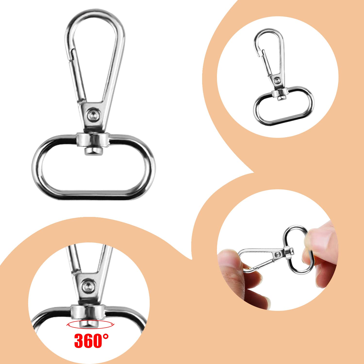 30 Boucles En D Métal 25mm - Pour Colliers, Sacs, Bricolage