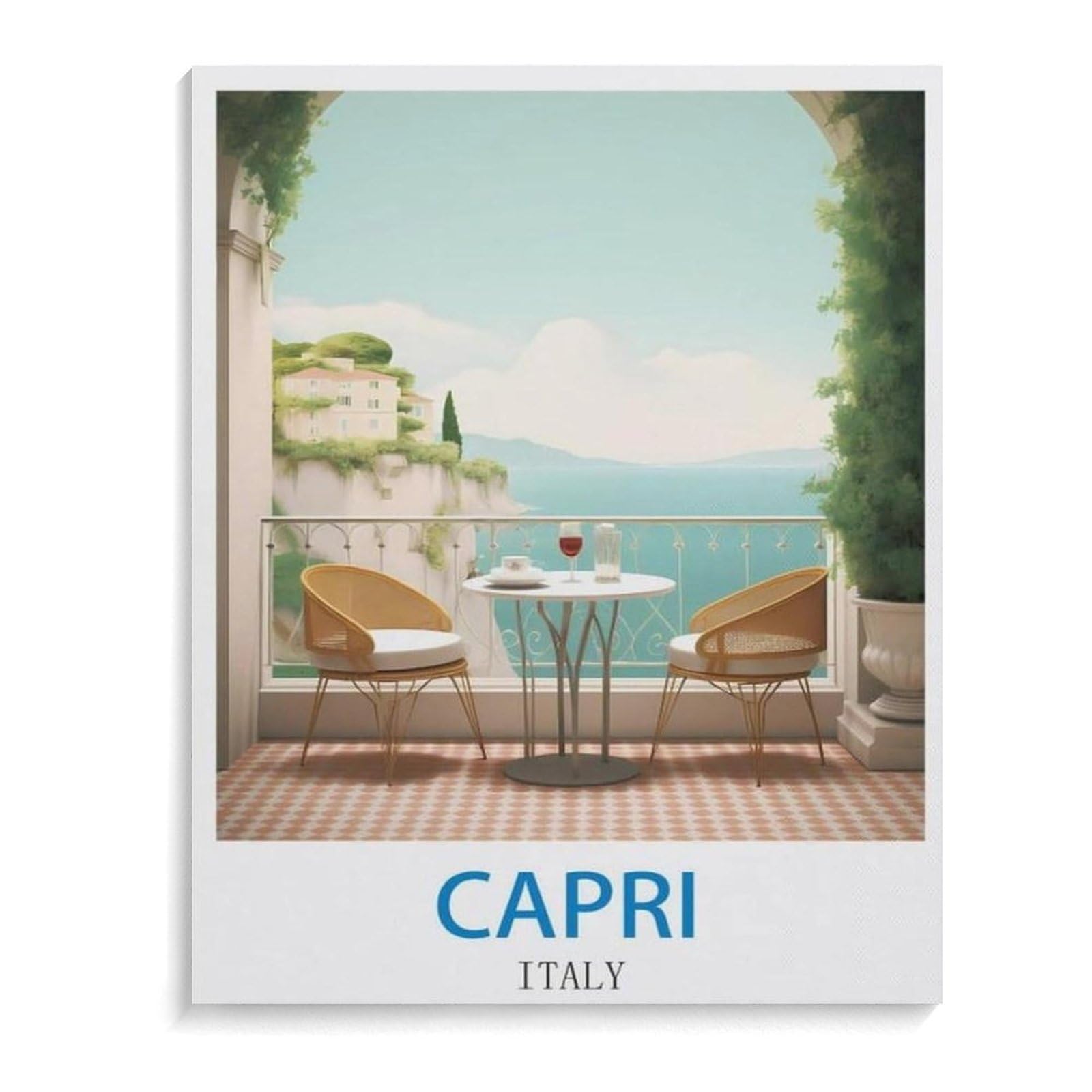 Capri Italy Vintage Travel Poster，Puzzle 1000 Pieces Of paper Puzzles Suitable For Adults Children Families Stress Relief Puzzle Games（50x70cm）-B17