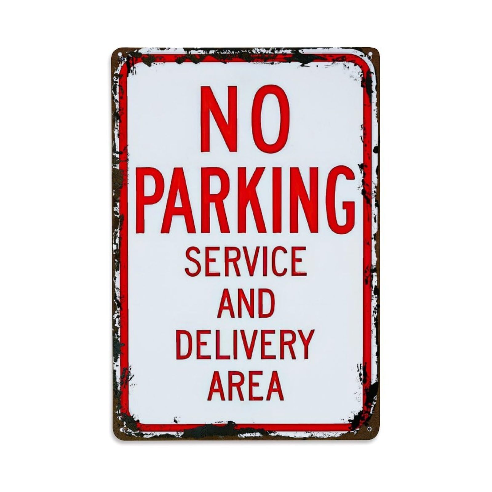 Jdfenggu Vintage No Parking Service And Delivery Area Retro Metal Tin Sign, Metal Poster For Bar, Home, Man Cave, Kitchen, Laundry Room Art Decor 8X12 Inch