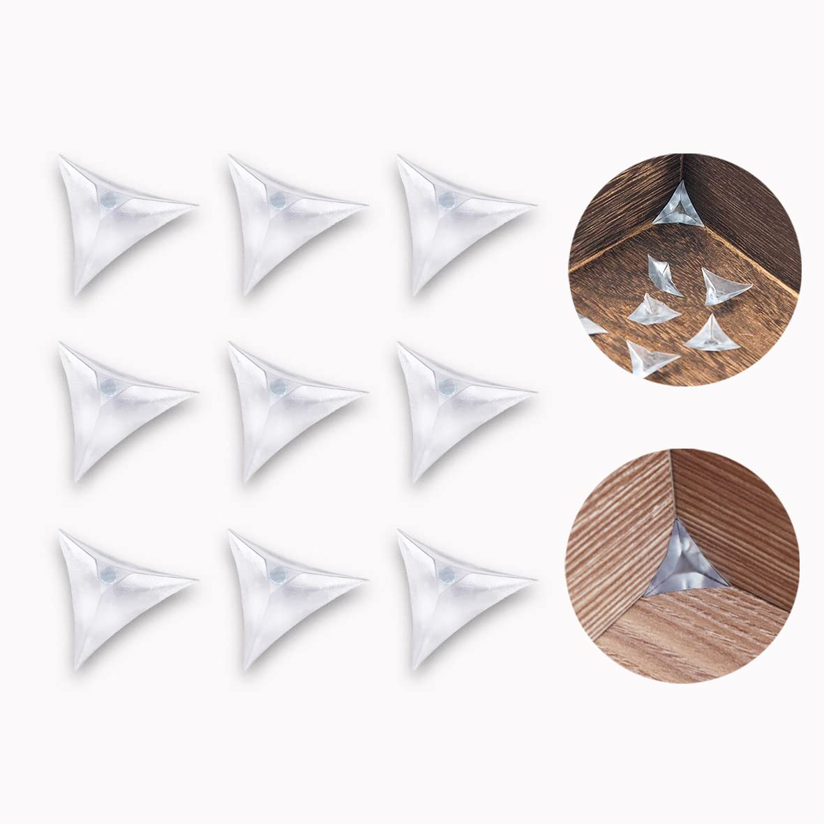 100 Pack Stair Corners Dust Guards Triangle Transparent Crystal Stair Dust Corners Dust-Proof Drawer Cabinet Wardrobe Dust Corners