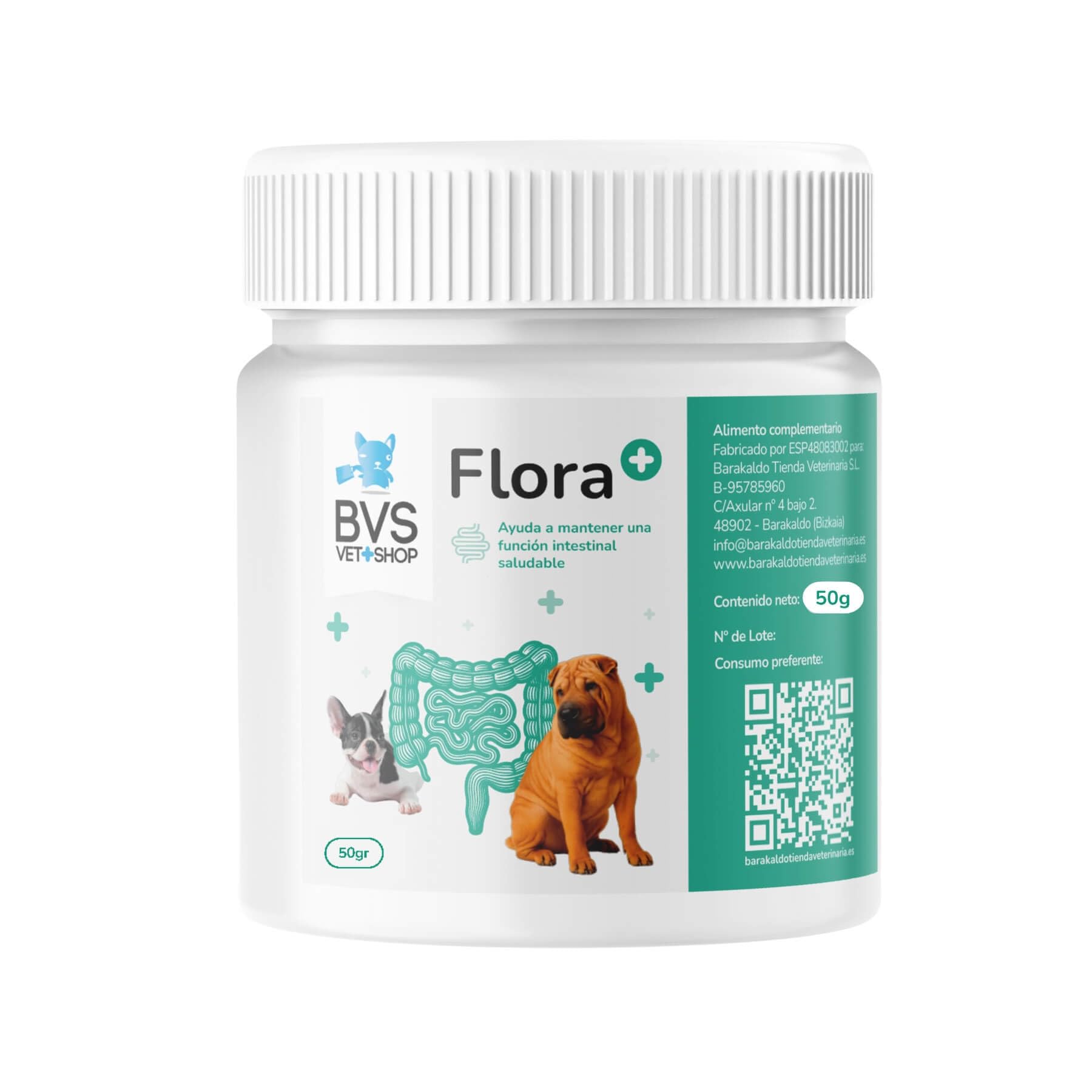 BVS Vet Shop | Flora Plus Probióticos para Perros | Ayuda a Mantener una Flora intestinal equilibrada y Saludable en tu Mascota |