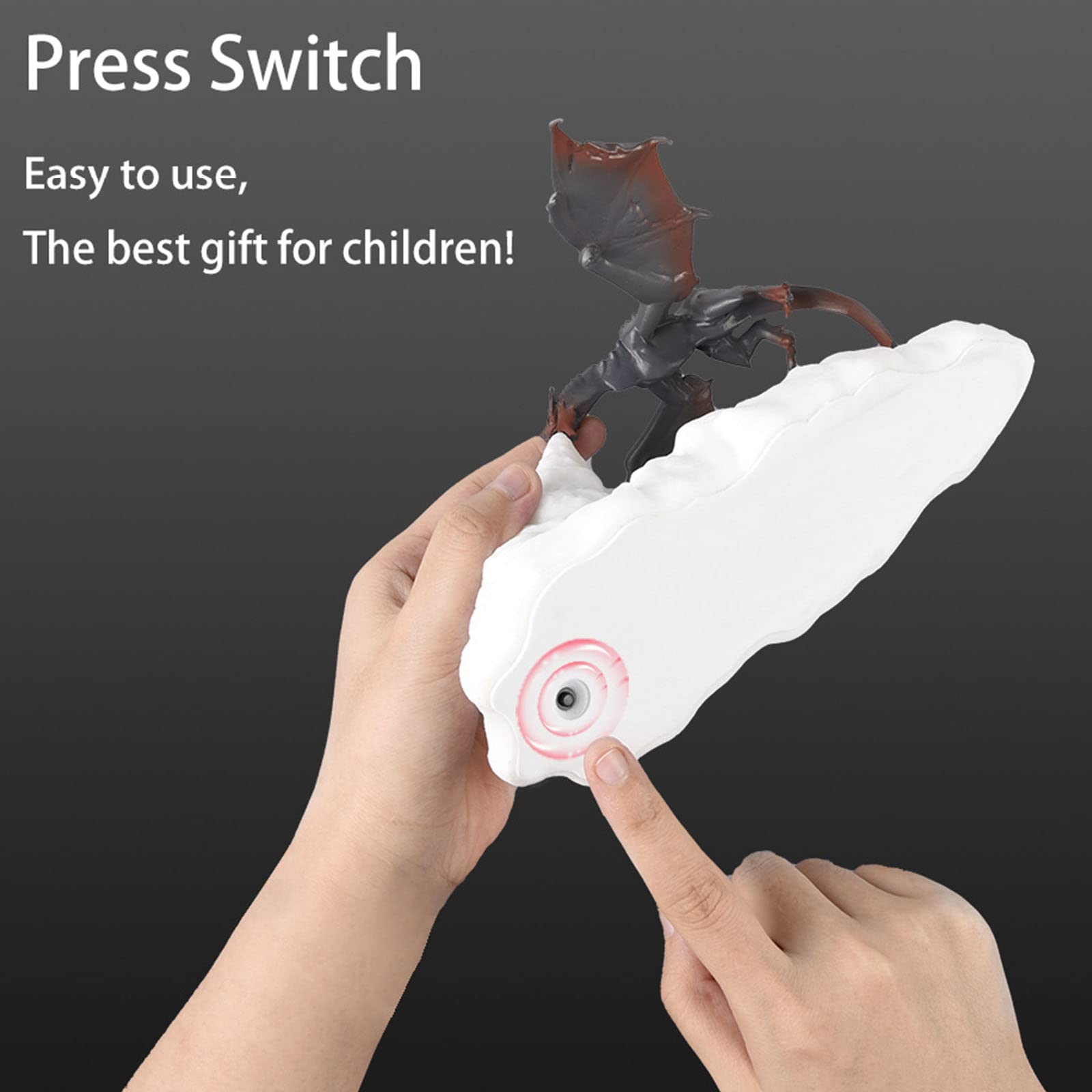 Luz De Noche LED,3D Impreso Recargable Fuego Respiración Dragón Forma Niños Habitación Dormitorio Decoración Lámpara Creativa Lámpara De Noche,A