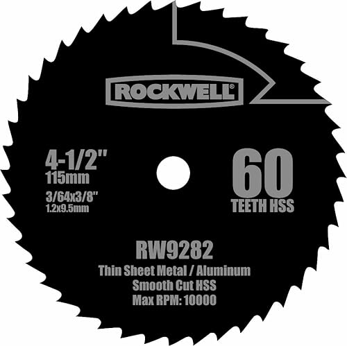 Rockwell RW9282 4Hoja de sierra circular compacta, de acero, de alta velocidad, 60T, 12 pulgada.