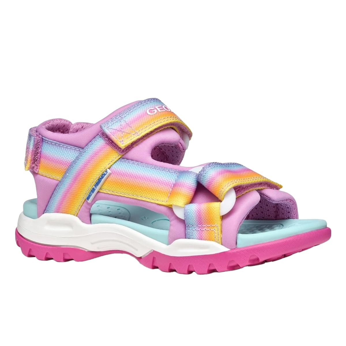 Geox Borealis Water-Friendly Girls Sandals | Sandals  | Dark Pink / Multicolor  | UK Size 1.5