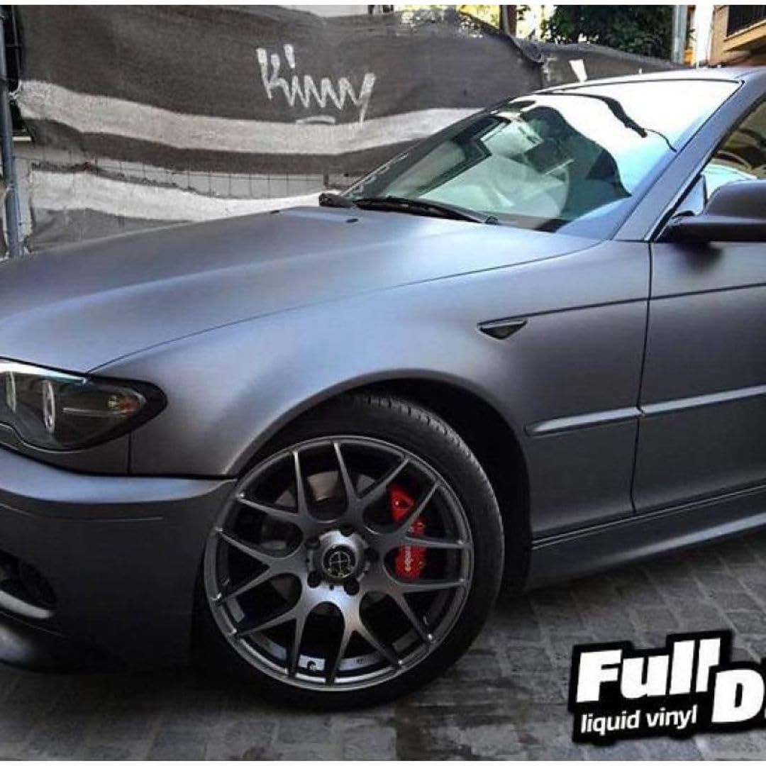 AutoFullCar - Kit Pintura Vinilo Líquido Full Dip - Formato 4 Litros + Pistola Eléctrica | Acabado Profesional y Removible | Fácil Aplicación | Coches, Motos (HYPERBLACK METALIZADO, URBANO)