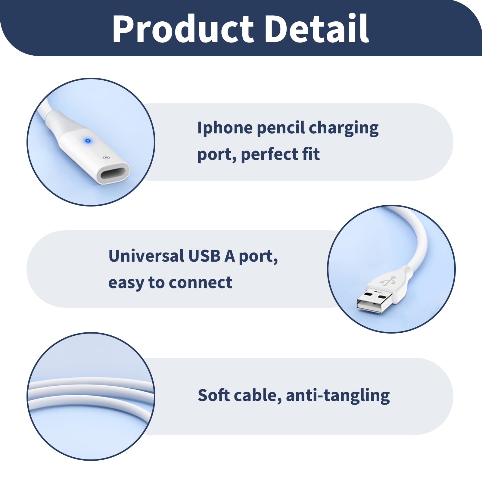 Adapter ładujący do Apple Pencil 1st Gen, adapter USB na iPencil, szybka ładowarka do Apple Pencil 1. generacji, wydajne i bezpieczne ładowanie, kompatybilny z Apple Pencil 1 generacja, kabel do