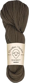 CIRCULO Sweet Merino Wool Yarn - 100% Brazilian Merino - Washable, Soft, Warm, and Luxurious - Perfect for Knitting & Crochet - DK - 328yds / 3.52oz 7004 - Mocha
