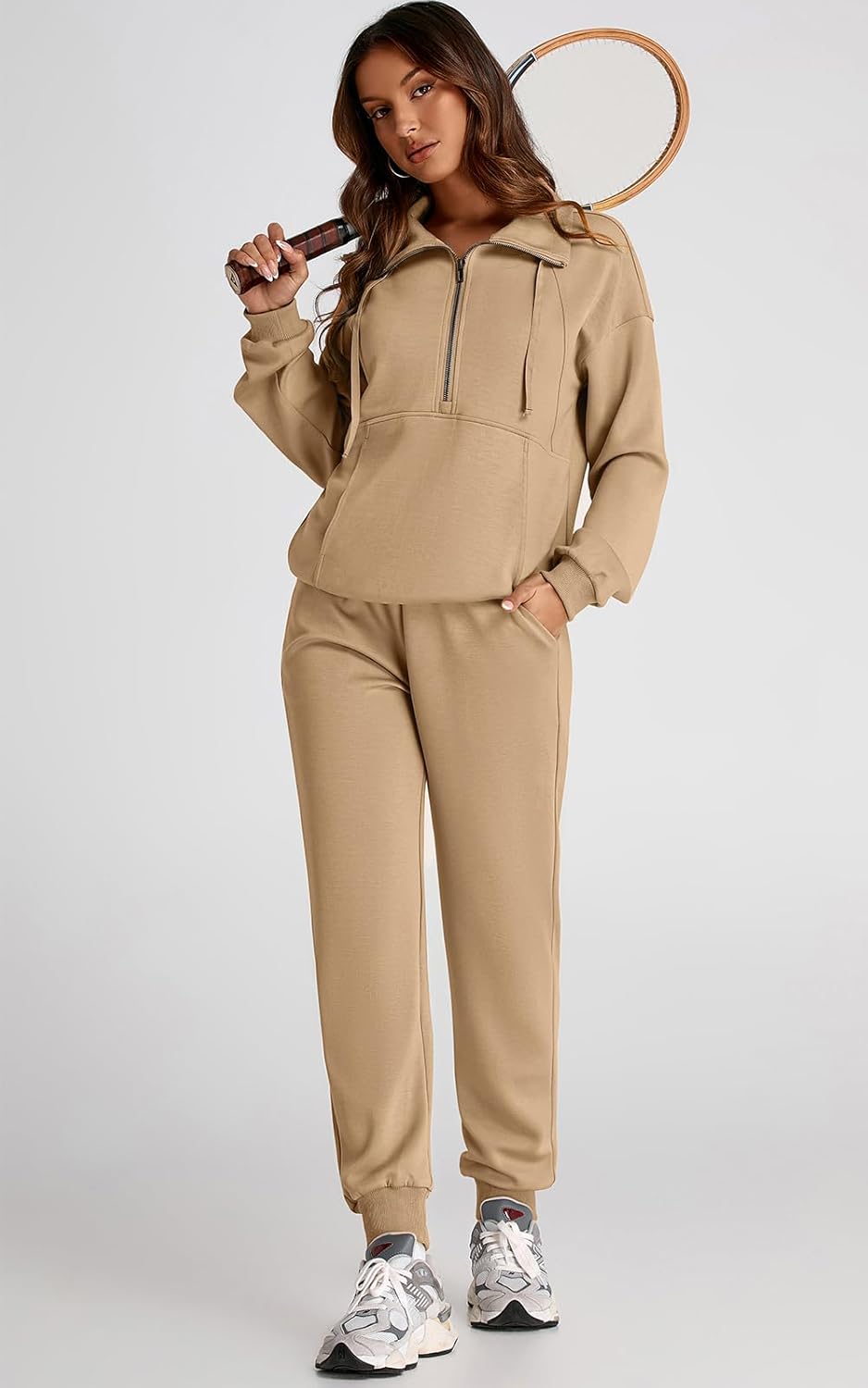 PRETTYGARDEN Long Sleeve Half Zip Sweatsuits Women 2 Piece Outfit Spring Casual Sweatshirt Sweatpants Lounge Set Tracksuit - Image 8