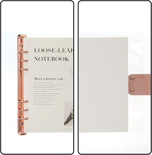 Miniatura 4 de Operitacx Libro transparente de hojas sueltas para el hogar, bloc de notas, cuaderno decorativo, portátil, pequeño, álbum de recortes, cuaderno en