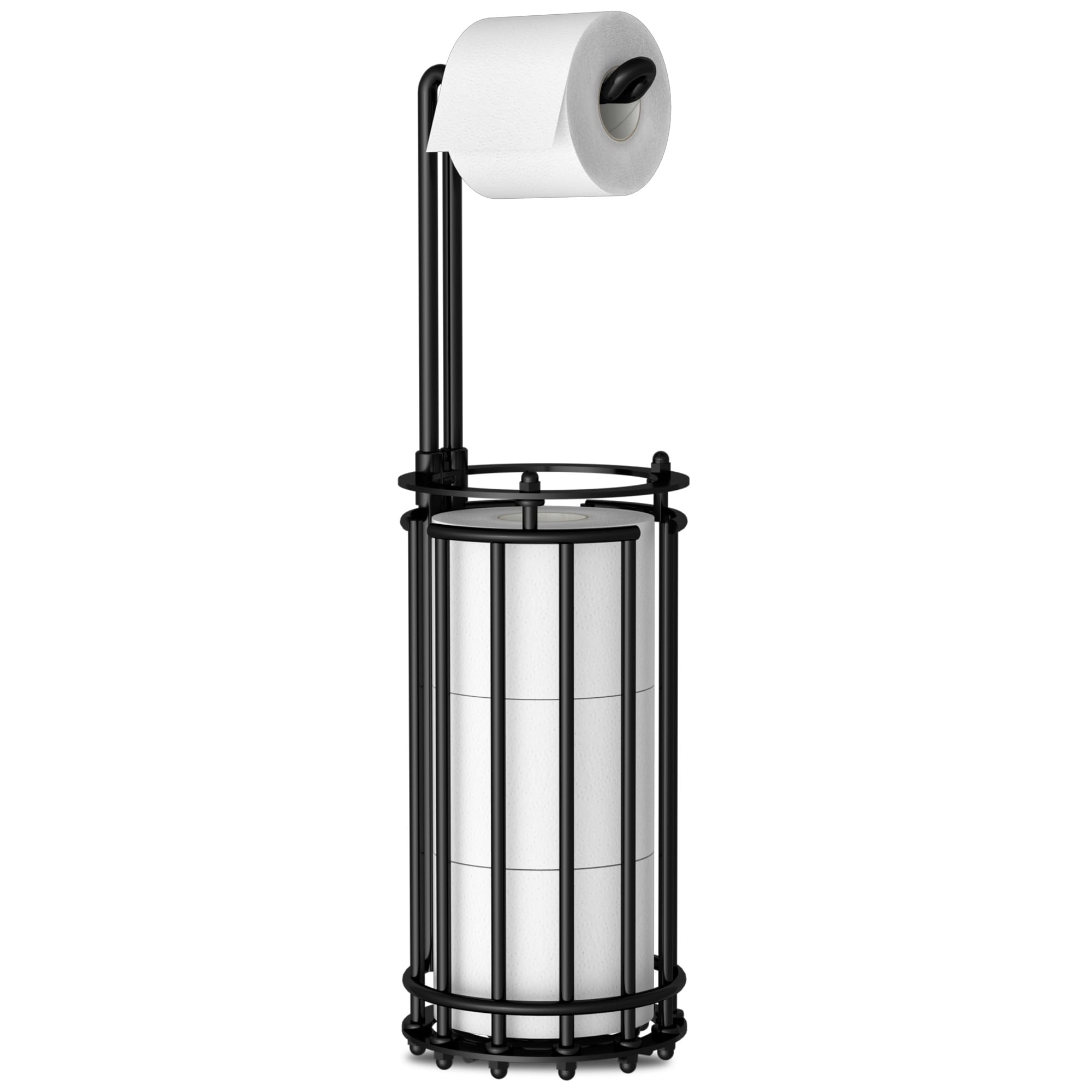 AFAjwsc Toilet Roll Holder Free Standing Black Toilet Paper Holder Stand