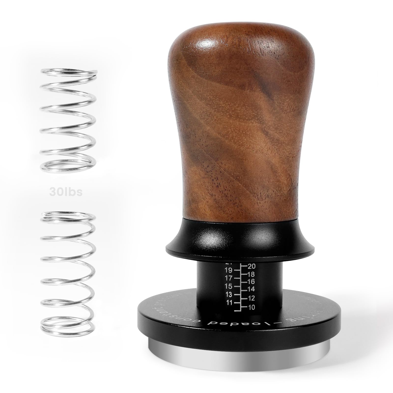 HOLIHOKY 54mm Tamper, Spring Loaded Coffee Tamper 54mm Self Levelling