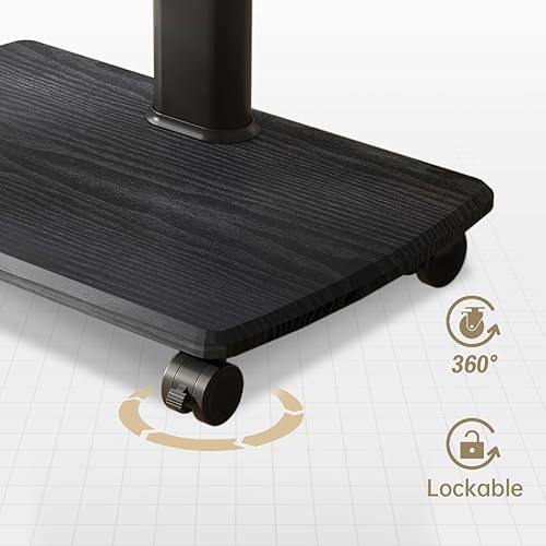 Miniatura 4 de FITUEYES Soporte de suelo de TV con ruedas para televisores de 32 a 65 y 70 pulgadas, carrito de TV móvil portátil con ruedas, soporte de TV alto