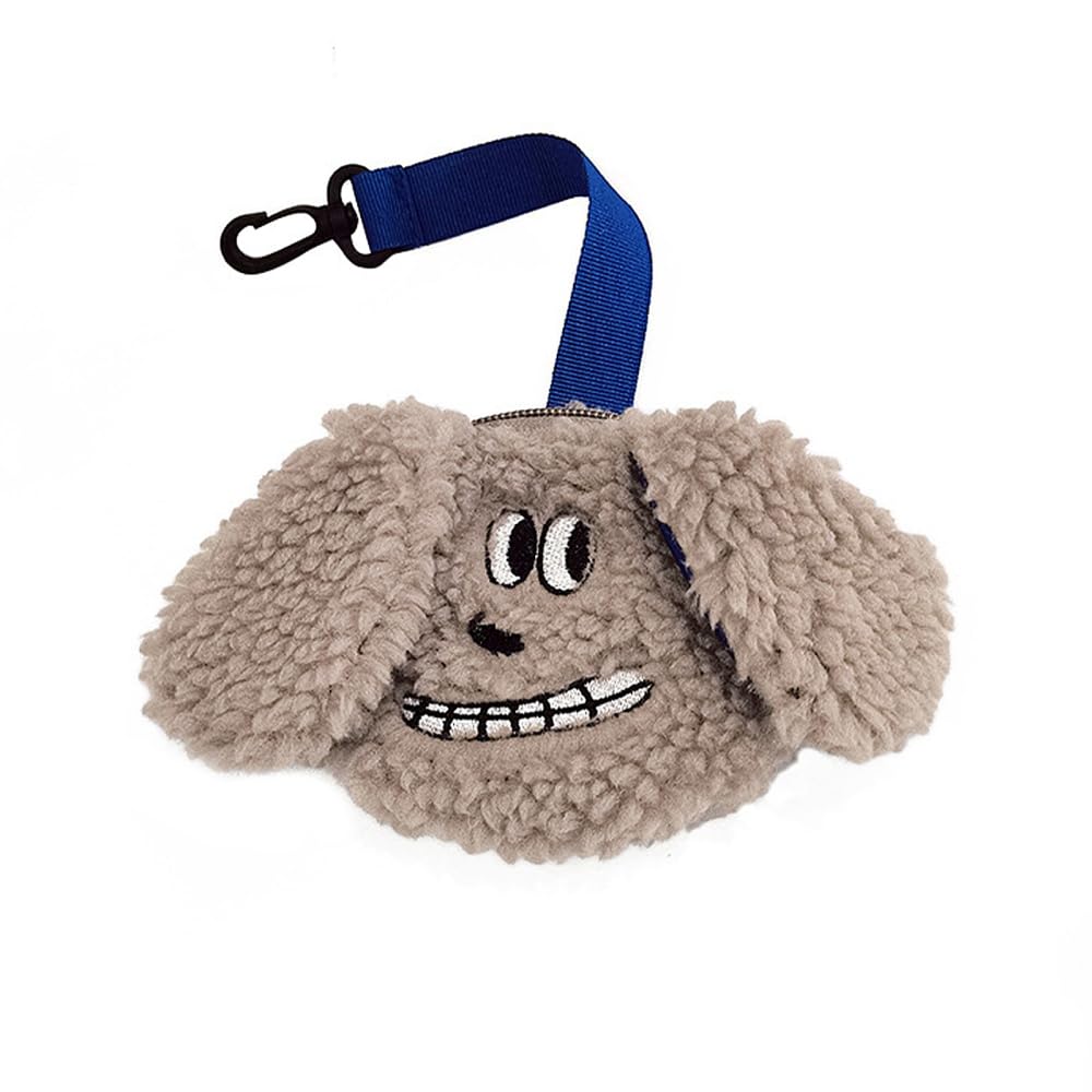 Dog Poop Bag Holder,Hand-free Plush Doggie Waste Bag Dispenser with Clip Lead for All Leash(not include Poo Bags)