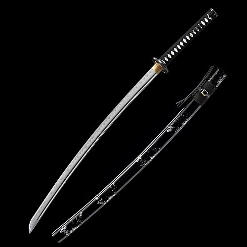 Miniatura 64 de Espada katana tradicional forjada a mano con calor/arcilla templada Katanas auténticas de samurái japonesas auténticas y auténticas de acero al