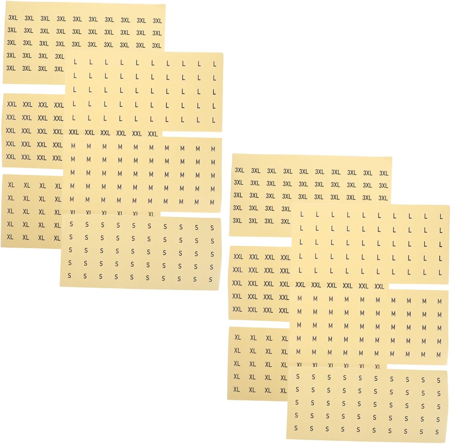 600pcs PVC Self-Adhesive Apparel Size Labels, Waterproof Clothing Size Organization Stickers for Retail Inventory, Streamlining Bulk Tagging and Laundry Rooms