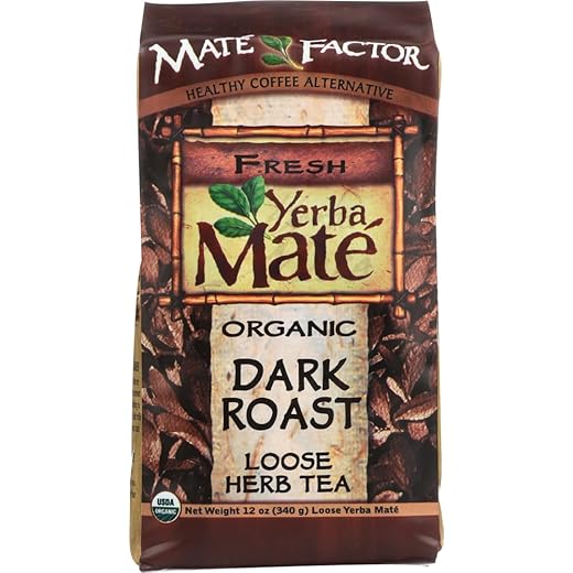 Certified Organic Yerba Mate - Dark Roast 12 oz. loose tea - (Pack of 3)