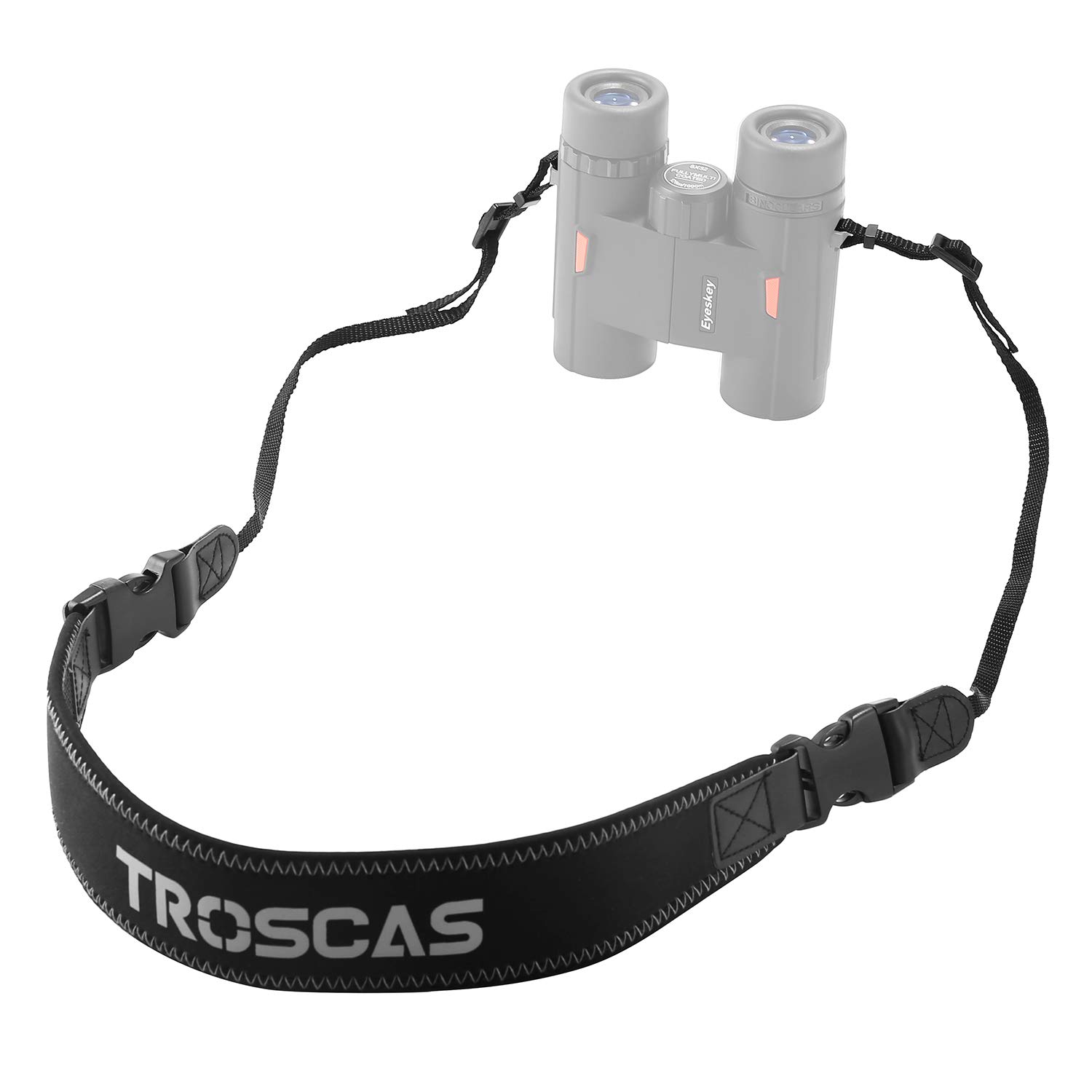 Eyeskey TROSCAS Super Comfort Neoprene Optic Straps | Loop Connectors | Field Repair Buckle | Lightweight | Adjustable Length Neck Straps for Binoculars Cameras (Type 2)