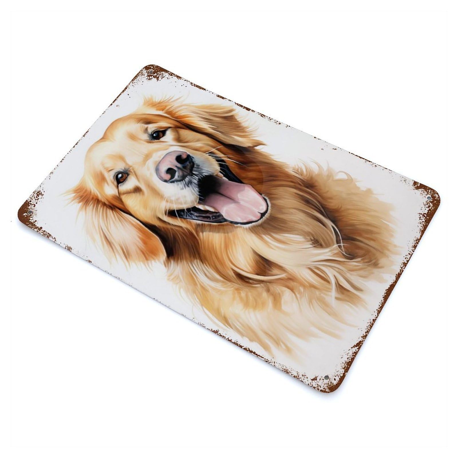 Golden Retriever Retro Metal Sign 11.8"x7.9", Farmhouse Wall Decor for Cafe, Home Bar And Lounge Decor