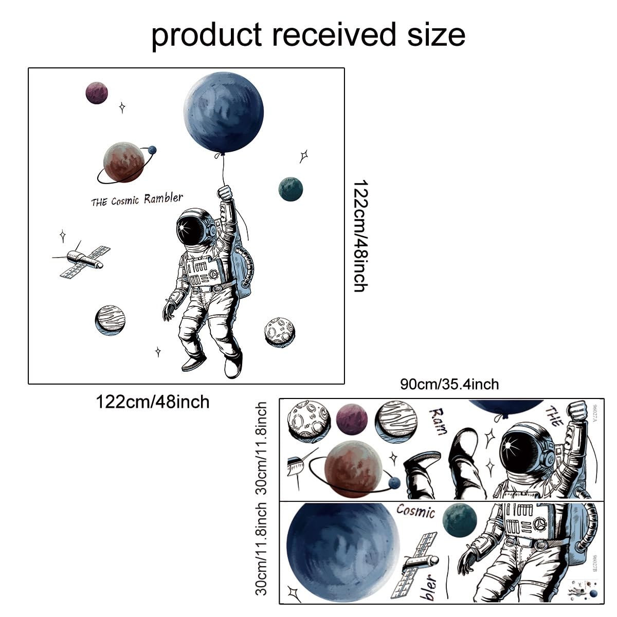 Sticker Children's Room 3D Effect Ultimate Wall Sticker Astronaut Wall Sticker Cosmic Stickers Space Wall Sticker - Image 2