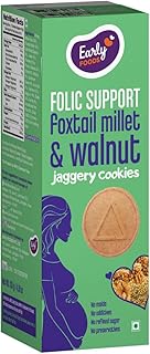 Early Foods Walnut & Foxtail Millet Cookies, Healthy Pregnancy & Breast-Feeding Snack 130G | Millet Biscuits, 130 gram