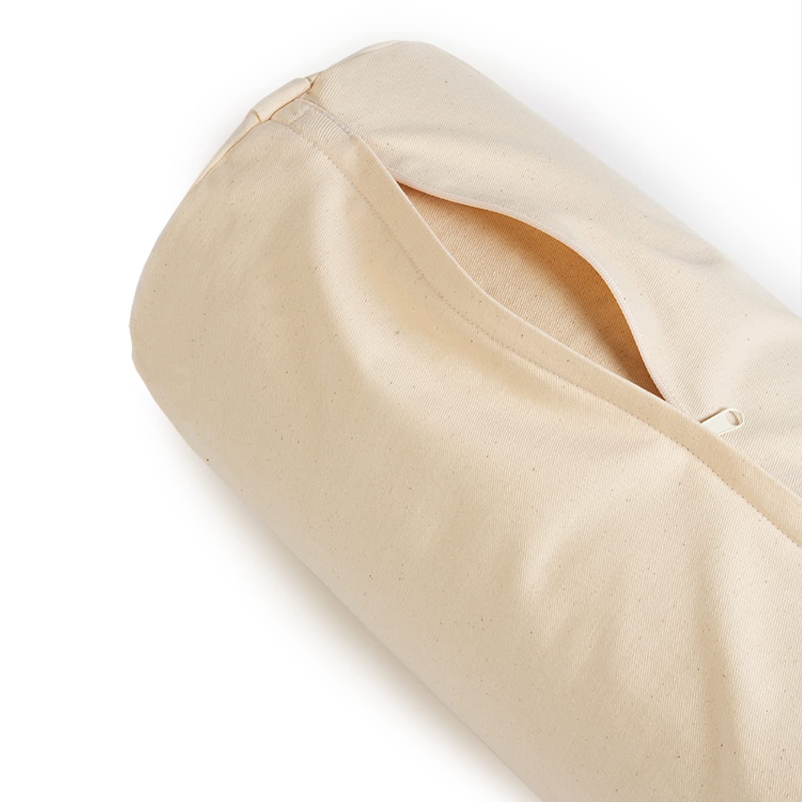 Yoga Studio Lotus - Cojín de algodón con cremallera YKK (23 x 61 cm), color trigo sarraceno orgánico