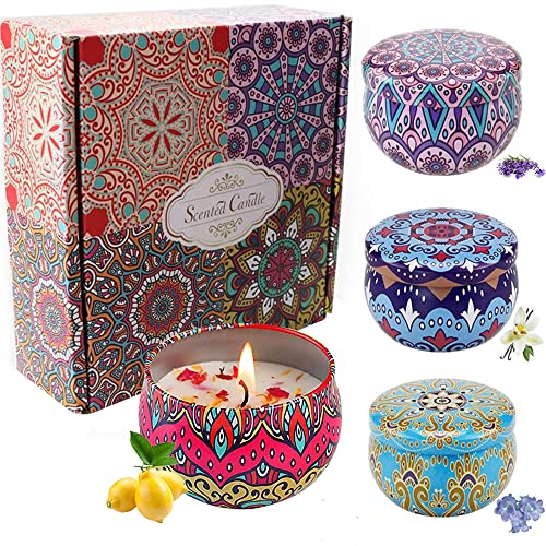 La mejor selección de Juegos de velas para comprar online. 50 Velas Aromáticas,Velas Decorativas,Regalo para Mujer,Juego de 4 velas perfumadas de soja relajantes,velas de soya para masaje para Día de la madre,Navidad,Día de San...