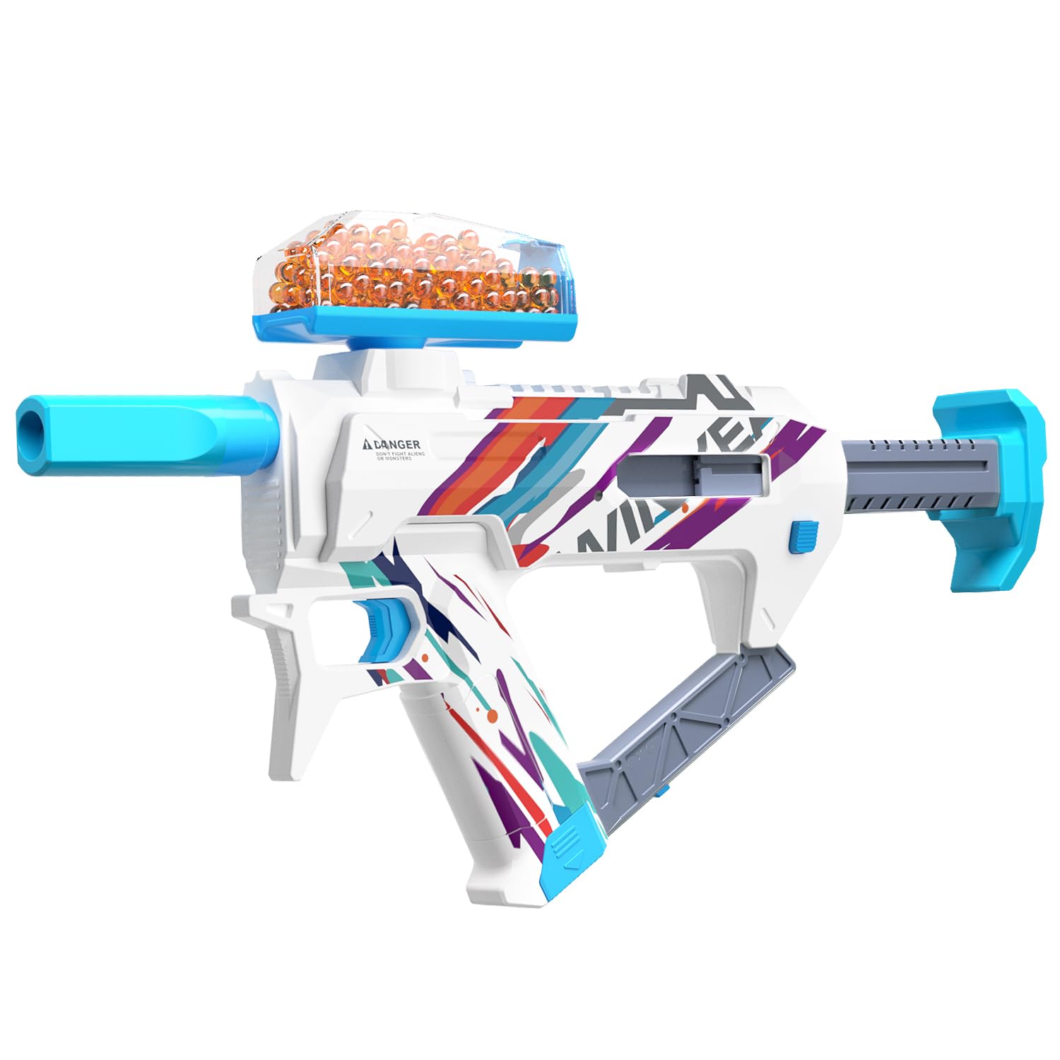 Electric Gel Ball Blaster, Automatic Splatter Ball Blaster with Adjustable Shooting Power, 10000 Gel Rounds, 400 Round Hopper with Rechargeable