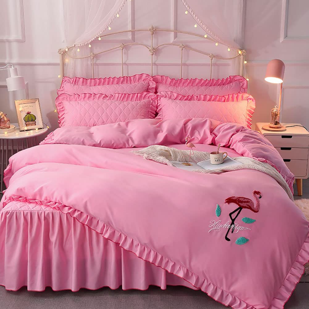 Draps de lit premium 4 pièces avec couvercle de couette matelassé pour lit H 150cm