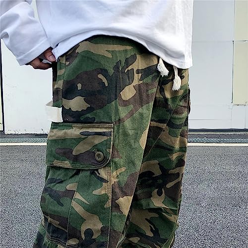 Men's Vintage Camo Cargo Pants Multi Pockets Street Straight Leg Trousers Relaxed Fit Lounge Camouflage Pants2