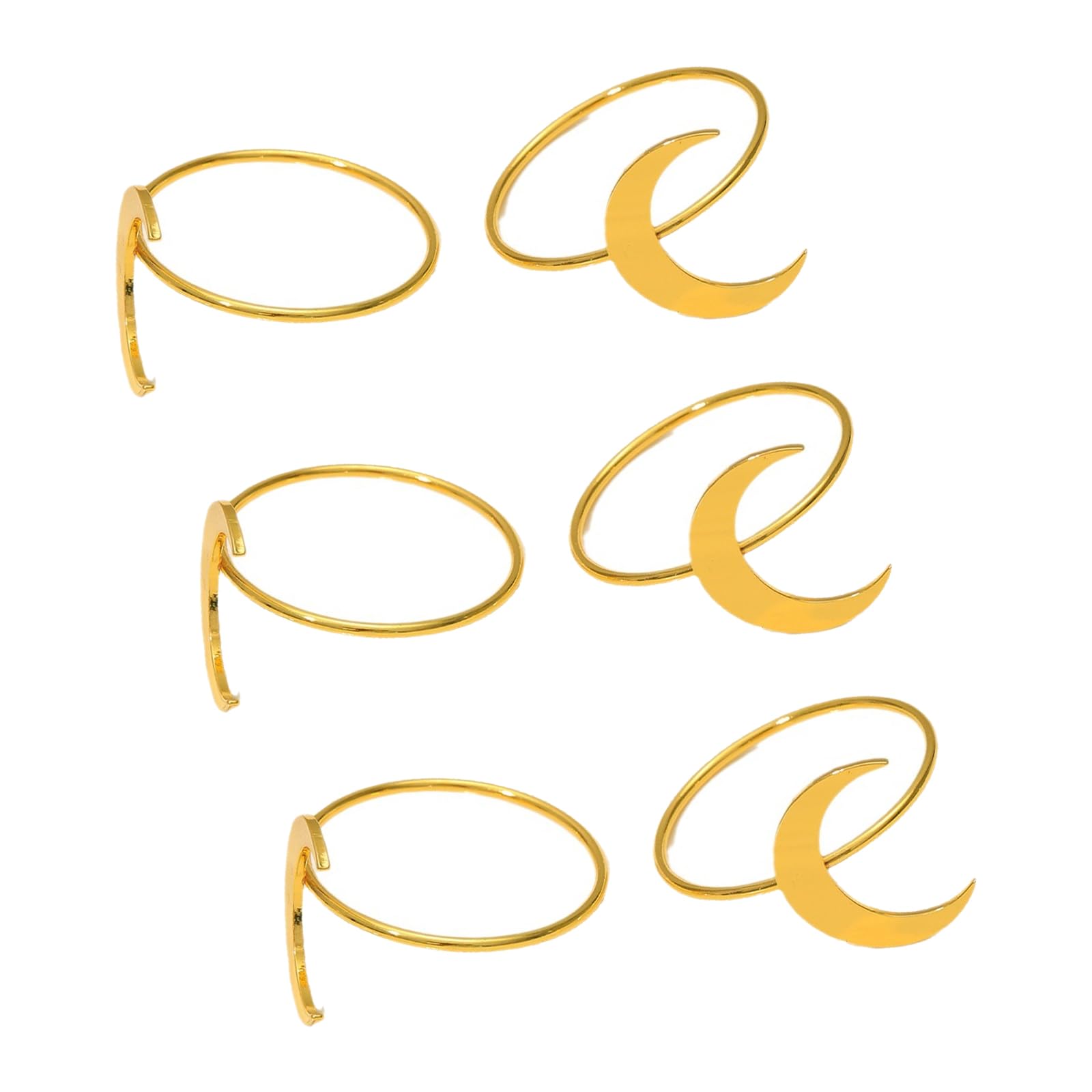 User Friendly Metallic Crescents Shape Napkin Rings Rustproof Tableware Accessory for Special Event Luxurious Dinner Table Decors