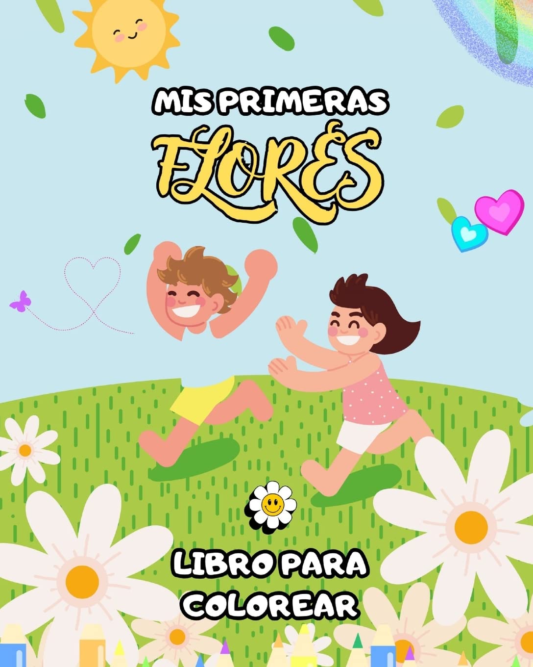 Libro de colorear de flores para niños: regalo de los amantes de las flores para niños y niñas: Con ilustraciones grandes, fáciles y divertidas, brinda horas de placer y relax