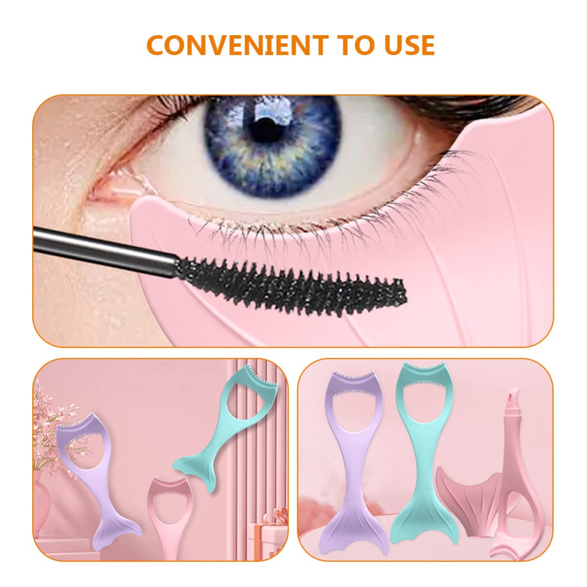minkissy 4pezzi Applicatore Professionale Per Eyeliner Silicone Strumento Riutilizzabile Per Trucco Occhi Facile Da Usare e Pulire Per Donne e Occasioni Speciali