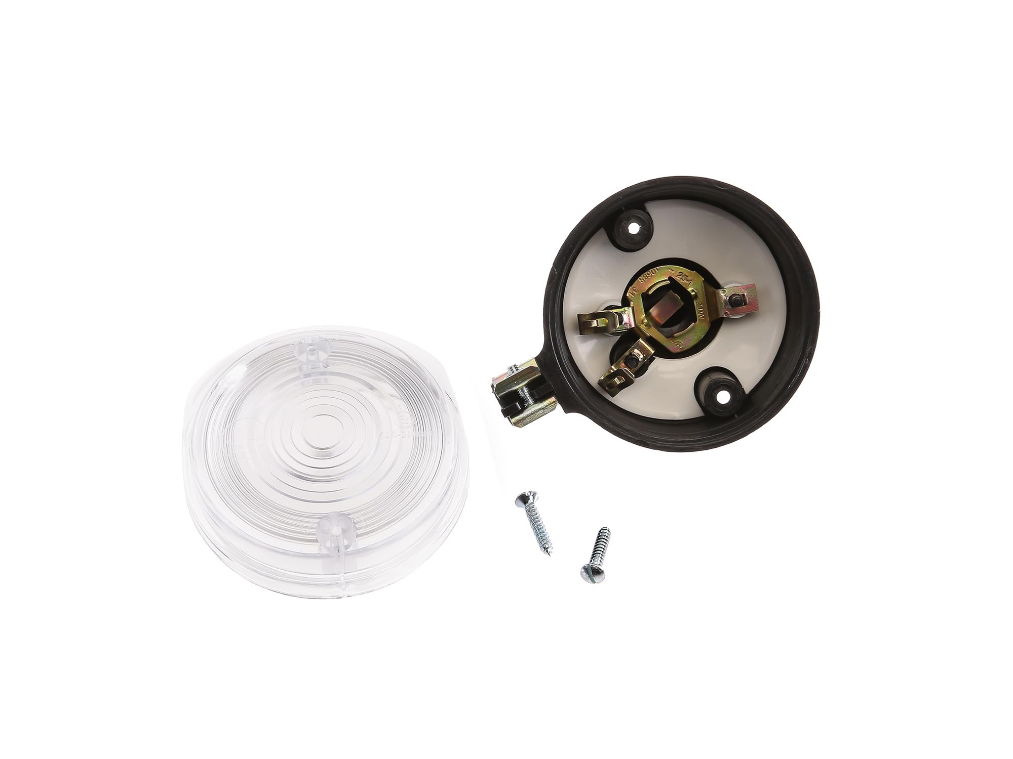 AKF Set: 4 weiße Blinker rund, komplett inkl. Blinkerträger verzinkt - für Simson S50, S51, S70