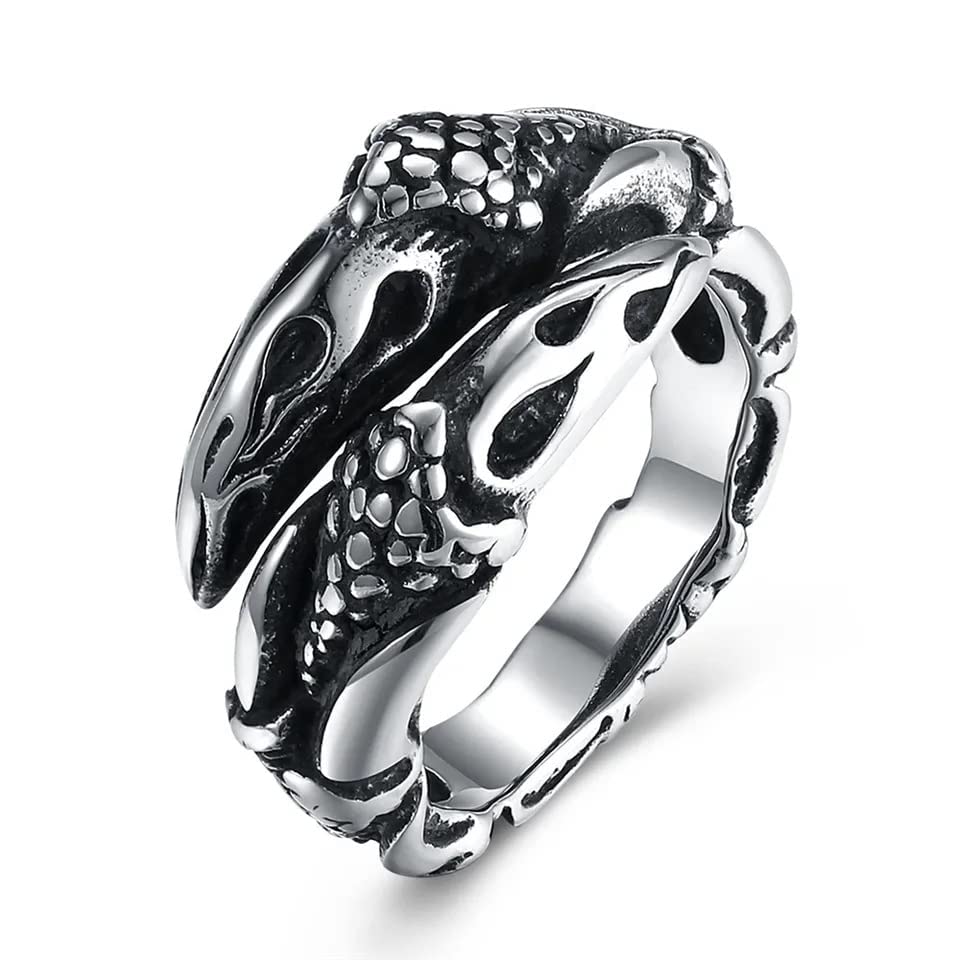 PS CREATION Vintage Punk Rock Alloy Finger Ring Men Women Biker Rings Gothic Silver Color Dragon Claw Ring Female Jewelry (B0C3DBG27V) Amazon Price History, Amazon Price Tracker