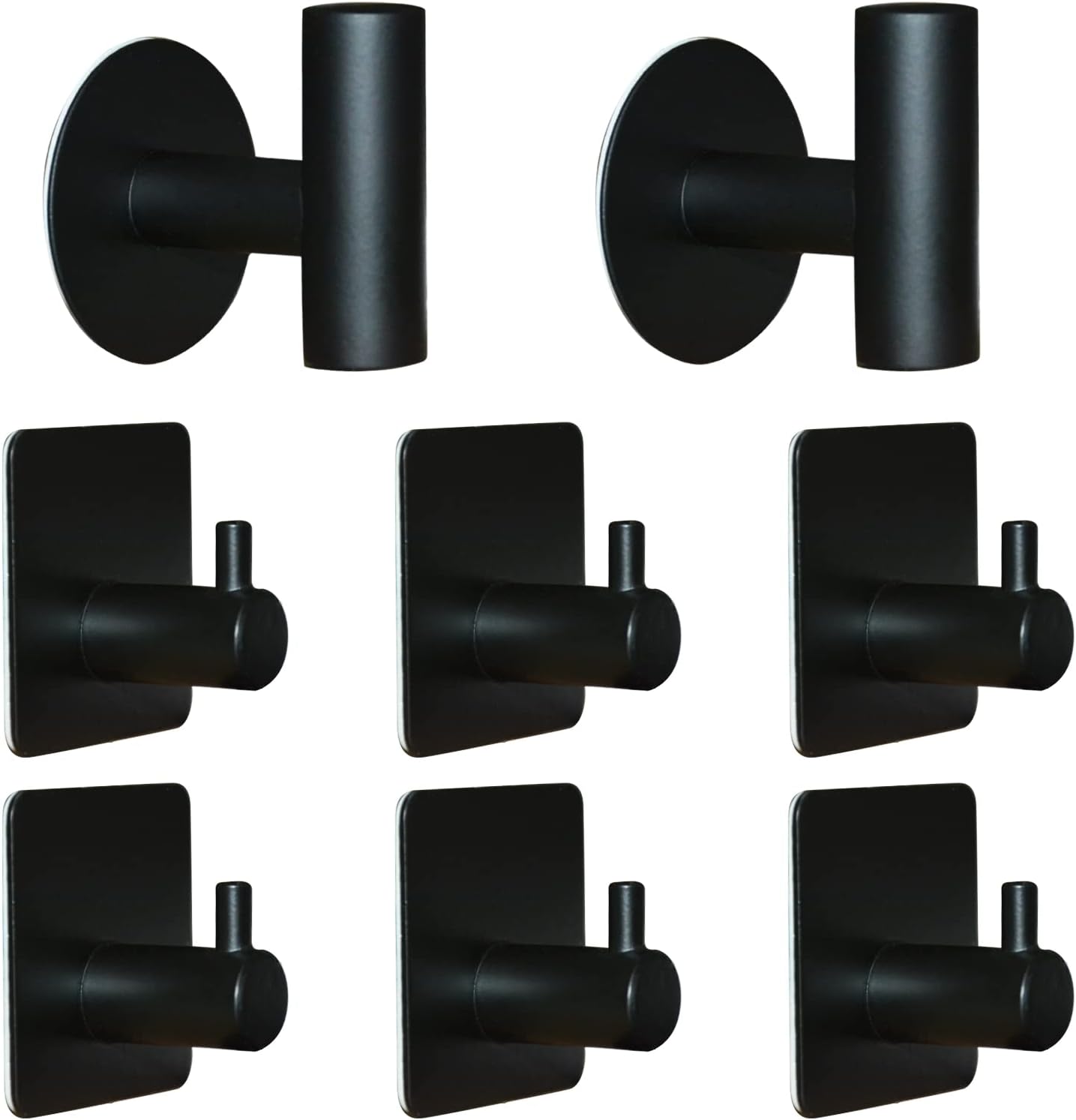 8 Packs Adhesive Towel Hooks Stainless Steel Bathroom Hook, Wall