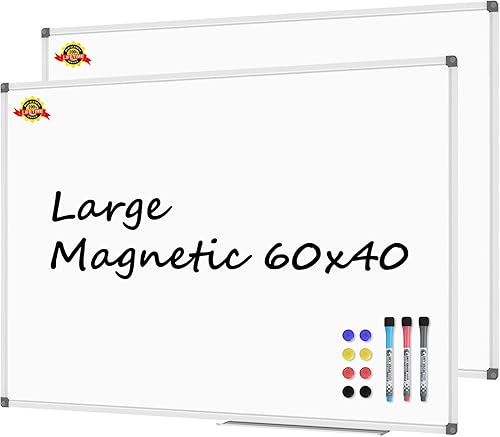 Miniatura 11 de Lockways Pizarra de borrado en seco 96 x 48 Pulgadas, gran pizarra magnética 4 x 8 de 117 x 122 cm, pizarrón blanco montado en la pared con marco de