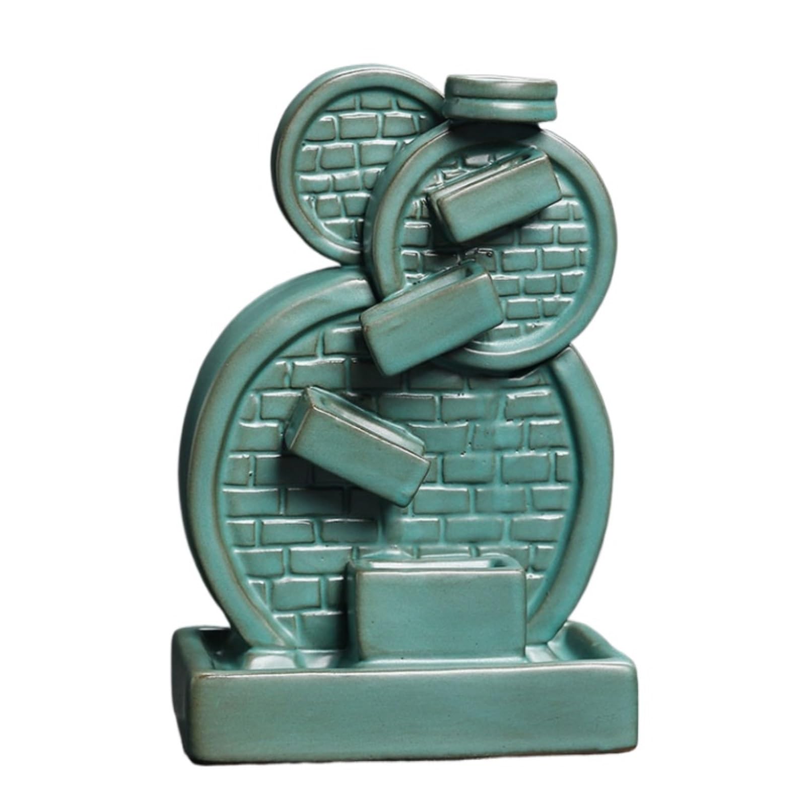 Incense Burner Ceramic Backflow Incense Burner Ornaments Home Decor(Grün)
